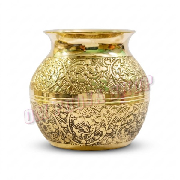Rajsi Floral Nakashi Brass Lota