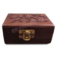 Small Wooden Jewellery Storage Box - Size: 4 x 2.5 x 1.75 inches
