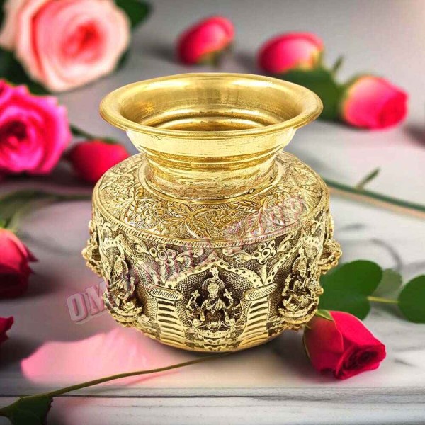 Ashtalakshmi Brass Kodam / Kalash – Decorative Pooja Vessel