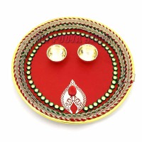 Velvet Decorated Puja Thali