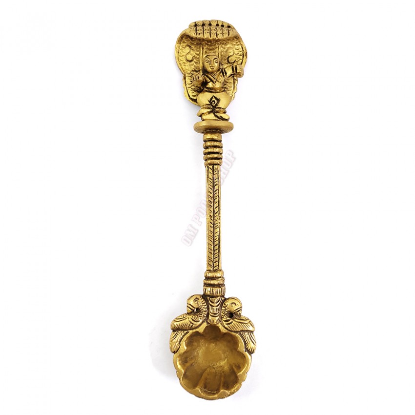 Naag Palli Spoon In Brass - 6.5 inches