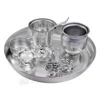 Stay Tattva Prayer Thali Set in German Silver