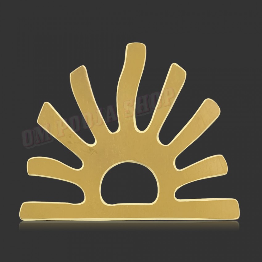 Surya Bhaskar Forehead Tilak / TIka Stamp in Brass - Size: 21x25 mm