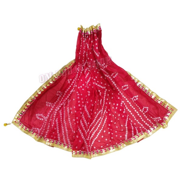 Jaipuri Rajasthani Bandhani Women Silk Dupatta with Gota Work and Latkan