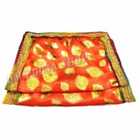 Golden Peacock Feather Chunri Dupatta - Size: 12x18 inches