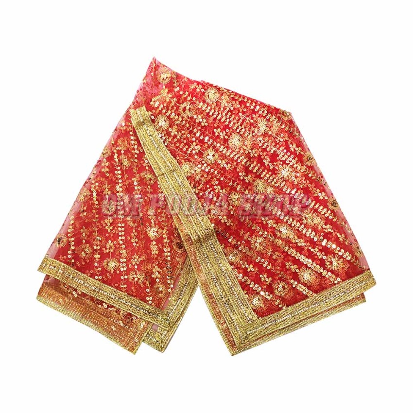 Mahadevi Prayer Embroidery Chunri - 1/2 Meter