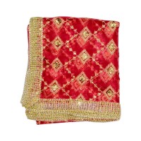 Raj Rani Red Netted Chunri - 2 meter