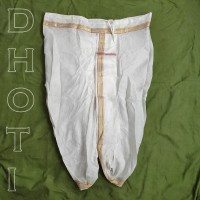 Classic White & Gold Readymade Dhoti Angavastra - Free Size