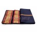 Deep Navy Blue Color Dhoti With Shawl in Silk with Golden Border