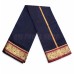 Deep Navy Blue Color Dhoti With Shawl in Silk with Golden Border