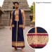 Deep Navy Blue Color Dhoti With Shawl in Silk with Golden Border
