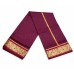 Royal Deep Purple Silk Dhoti & Angavastram Set with Gold Border