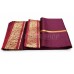 Royal Deep Purple Silk Dhoti & Angavastram Set with Gold Border