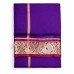 Purple Color Dhoti With Shawl in Silk with Golden Border