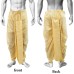Ready to Wear Silk Dhoti with Golden Border - Cream Color - Free Size