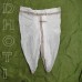 Ready-to-Wear White Dhoti and Angavastrawith Golden Maroon Zari Border for Puja & Rituals - Free Size