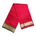 Red Dhoti With Shawl - Silk Golden Border