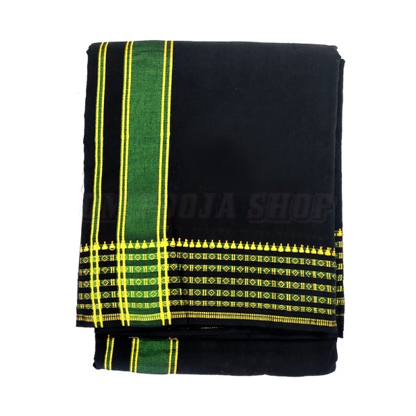 Sabarimala Devotional Cotton Black Dhoti (vesti) for Men
