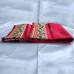 Traditional Red Dhoti with Peacock Border and Attached Matching Shawl