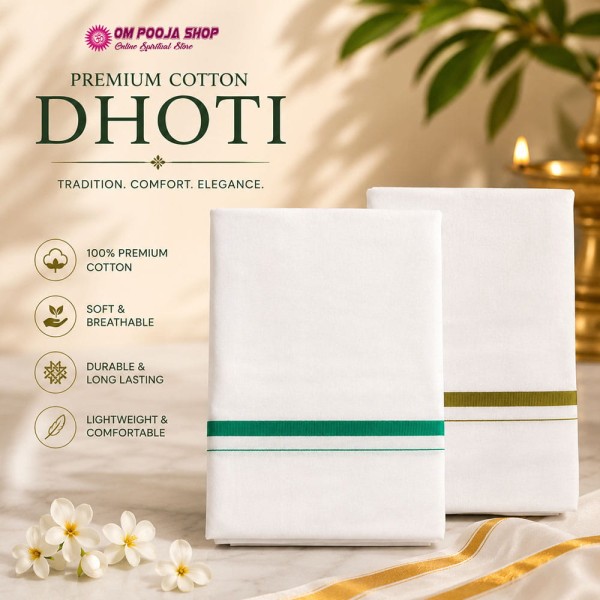 RamRaj White Cotton Dhoti for Men
