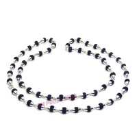 Original Black Tulsi (Basil) Mala with Pure Silver Caps