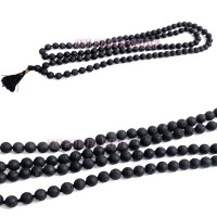 Original Jwalamukhi / Volcano / Lava Stone Round Beads Mala - 108+1