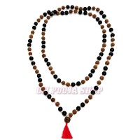 Rudraksha Black Hakik Combination Mala - 108 Beads