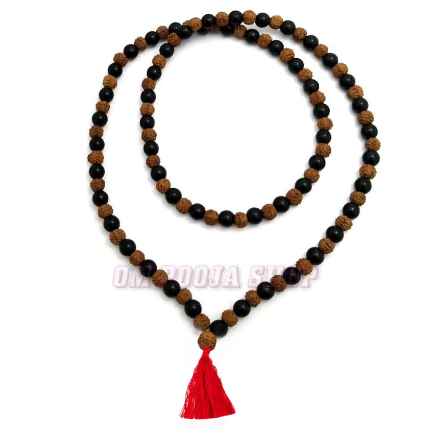 Rudraksha Black Hakik Mala - 108 Beads