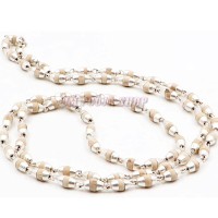 White Tulsi Pure Silver Caps Mala