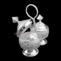 Haldi Kumkum Containers in Pure Silver