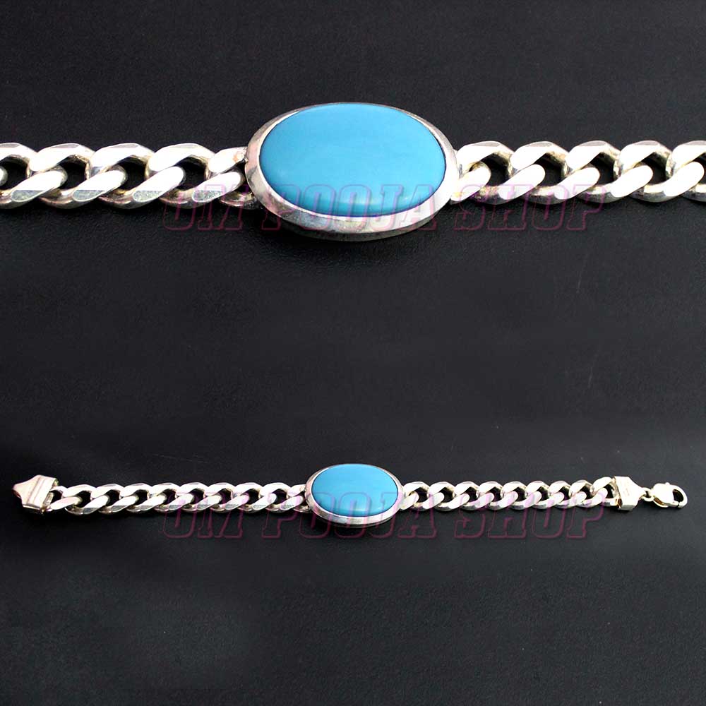 Salman Khan Orignal Turquoise Firoza Silver Bracelet