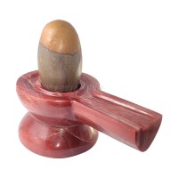 Shiv Forehead Narmada Shivling with Red Jasper Yonibase
