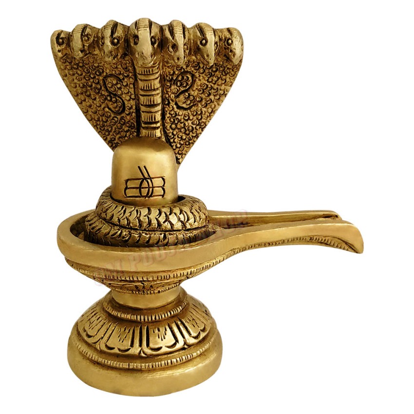 Shivlingam with Sheshnag in Brass