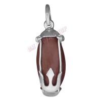 Trishul Design Narmada Shivling Silver Pendant