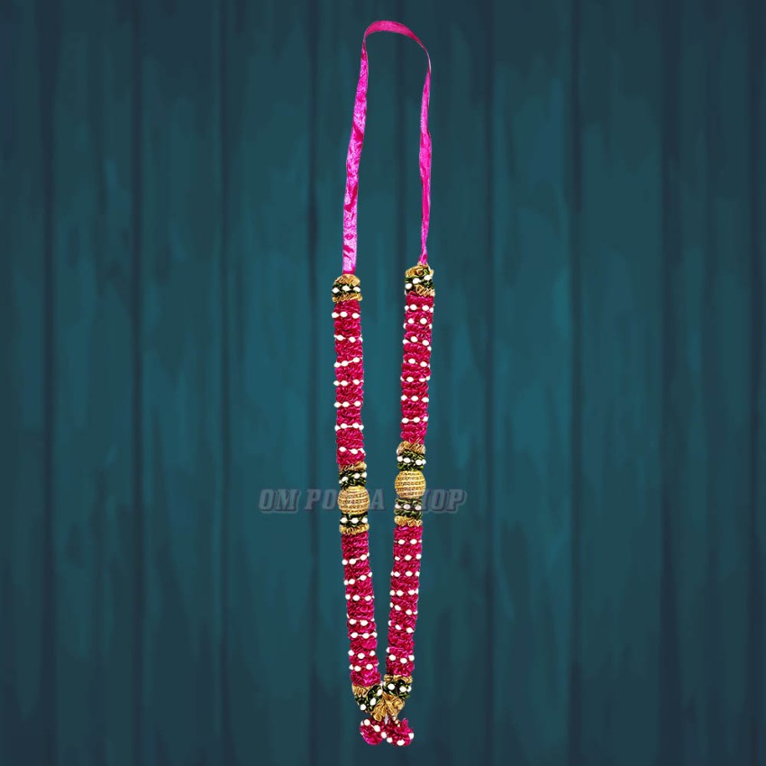 Artificial Rose Puja Garland / Mala - Pink Color - 17 inches