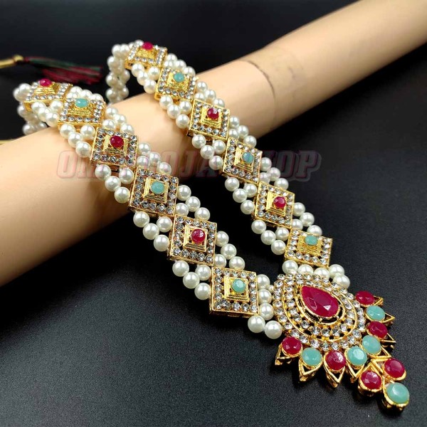 Divine Pearl & Stone Ganpati Haar