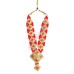 Divine Red Pearl & Diamond Stone Designer Haar For Idol (9.5 Inches) Divine Red Pearl & Diamond Stone Designer Haar For Idol (9.5 Inches)