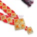 Divine Red Pearl & Diamond Stone Designer Haar For Idol (9.5 Inches) Divine Red Pearl & Diamond Stone Designer Haar For Idol (9.5 Inches)