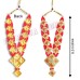 Divine Red Pearl & Diamond Stone Designer Haar For Idol (9.5 Inches) Divine Red Pearl & Diamond Stone Designer Haar For Idol (9.5 Inches)