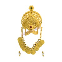 Golden Crown Necklace And Earrings set for Deity