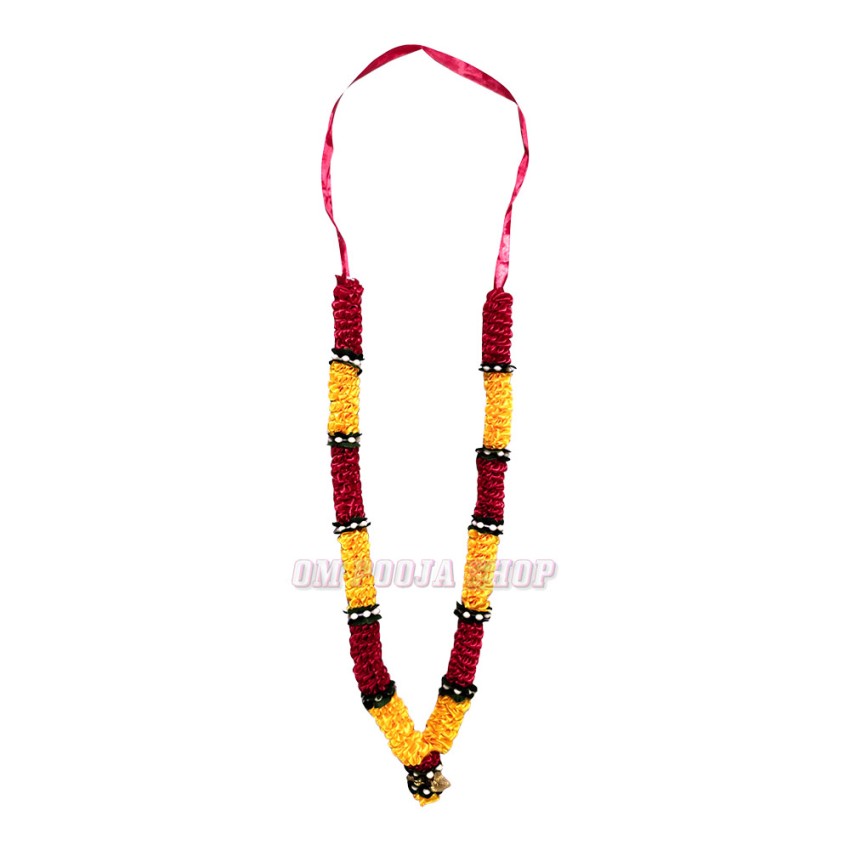 Red Orange Flowers Artificial Mala Garland - 18 inches