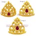 Divine Golden Mukut with Red Stone