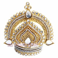 Divya Shringar Stone Studded Crown - Size: 3.25x3.5 inches