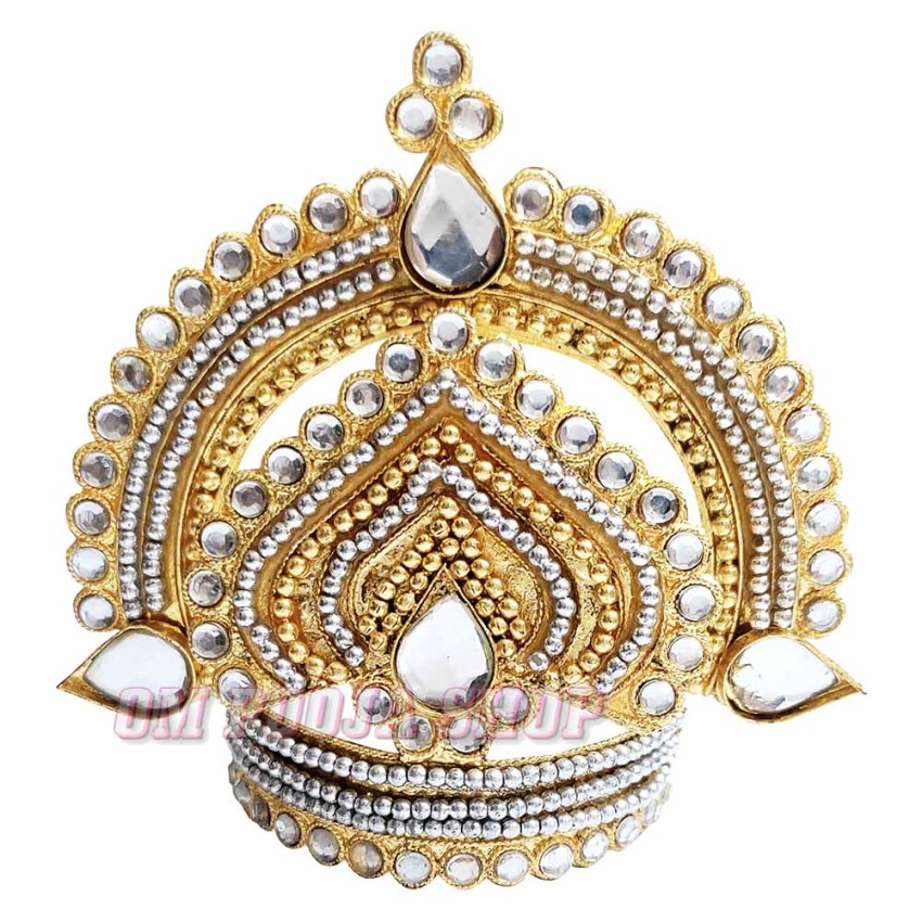 Divya Shringar Stone Studded Crown - Size: 3.25x3.5 inches