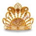 Golden Crown Mukut with Multi Color Stone - Size- 4.25 x 4.5 inches