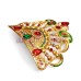Golden Crown Mukut with Multi Color Stone - Size- 4.25 x 4.5 inches