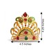 Golden Crown Mukut with Multi Color Stone - Size- 4.25 x 4.5 inches