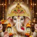 Golden Mukut with Om & Lotus Design for God Idol - Size 4.25 x 3 Inches