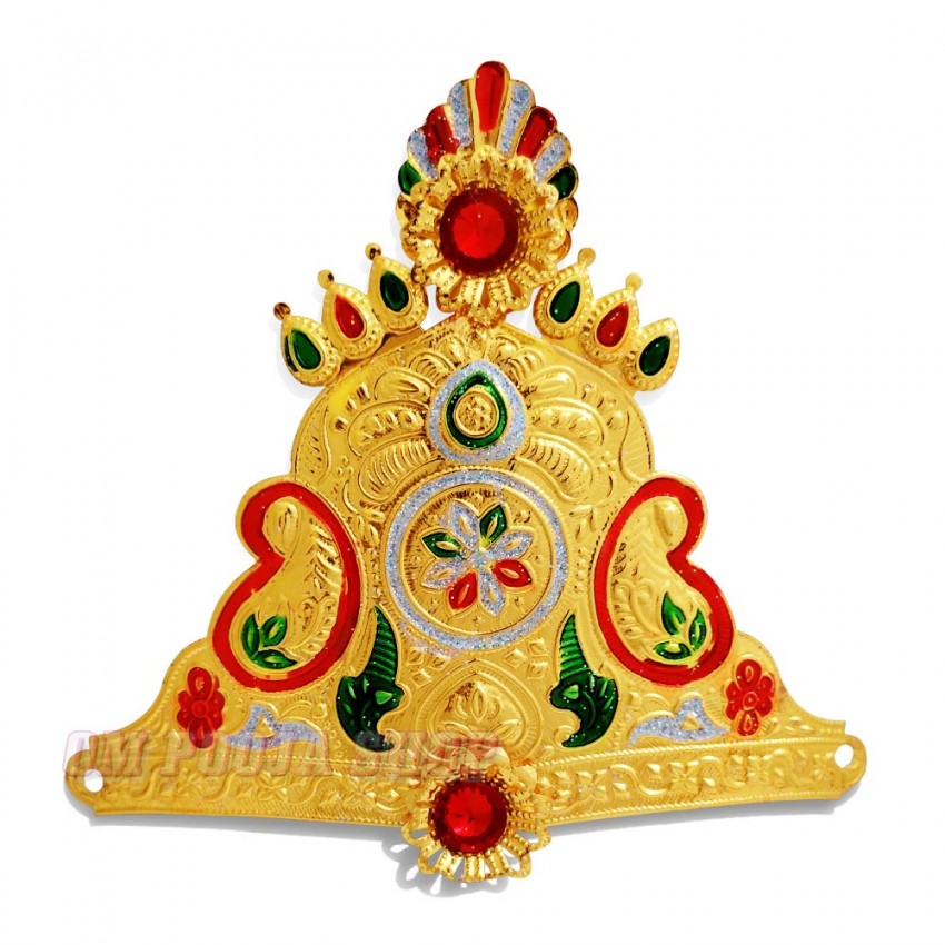 Indra Golden Mukut Crown for Deity Size- 6.3x5.25 inches