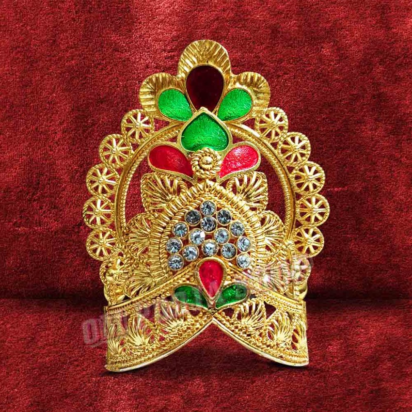Multi Color Golden Crown for Statue - Size: 2x3.75 inches